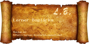 Lerner Boglárka névjegykártya